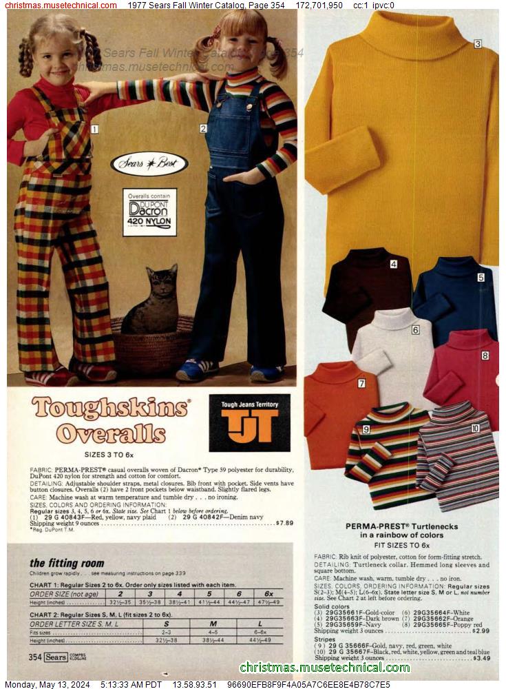 1977 Sears Fall Winter Catalog, Page 354
