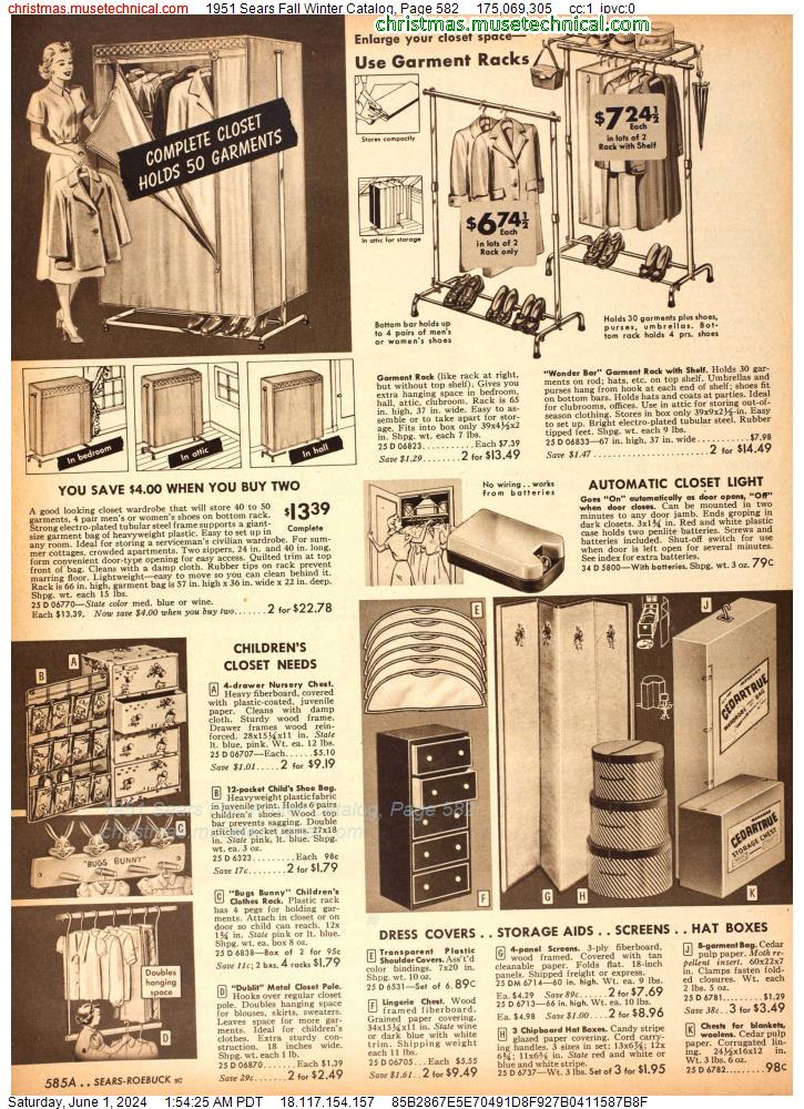 1951 Sears Fall Winter Catalog, Page 582