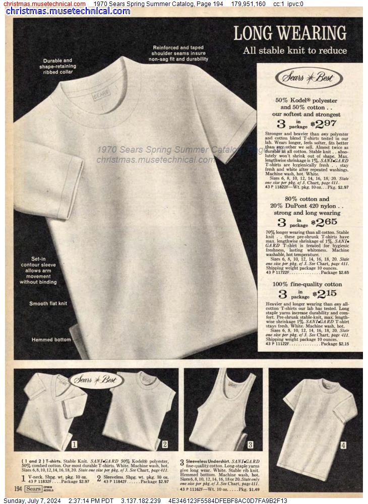 1970 Sears Spring Summer Catalog, Page 194