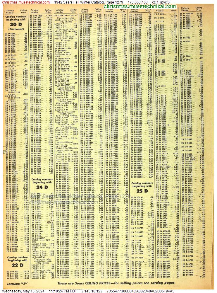 1942 Sears Fall Winter Catalog, Page 1279