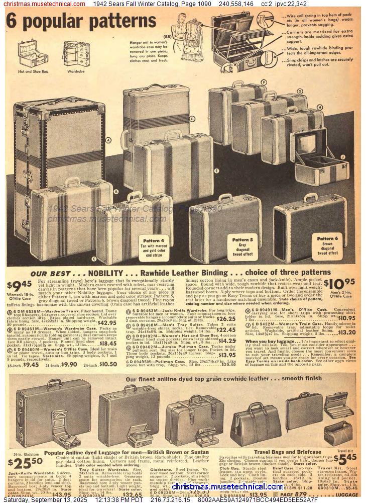 1942 Sears Fall Winter Catalog, Page 1090