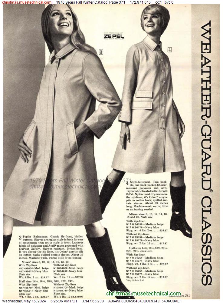 1970 Sears Fall Winter Catalog, Page 371