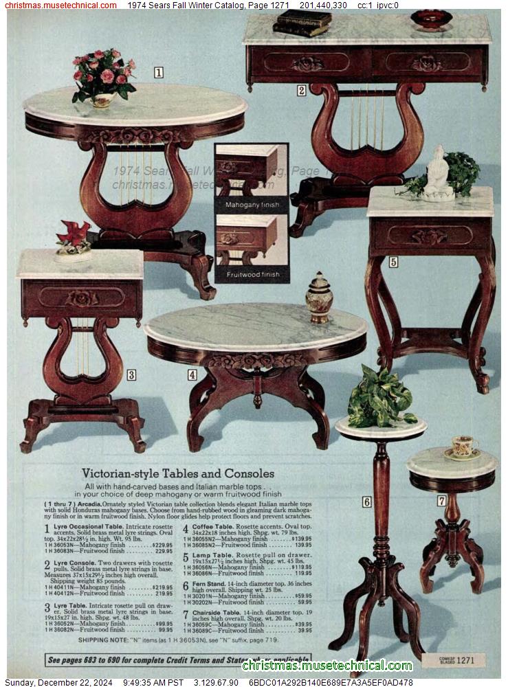 1974 Sears Fall Winter Catalog, Page 1271