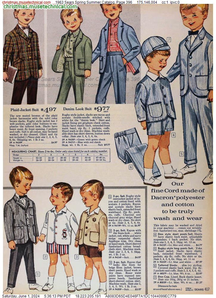 1963 Sears Spring Summer Catalog, Page 396