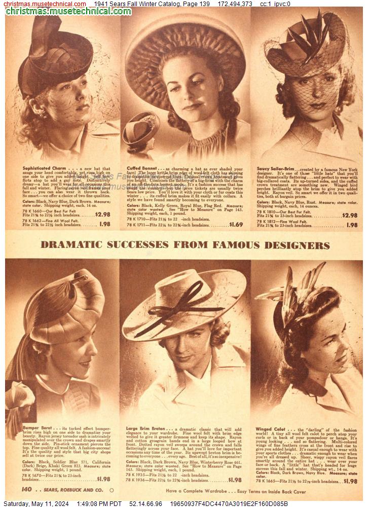 1941 Sears Fall Winter Catalog, Page 139