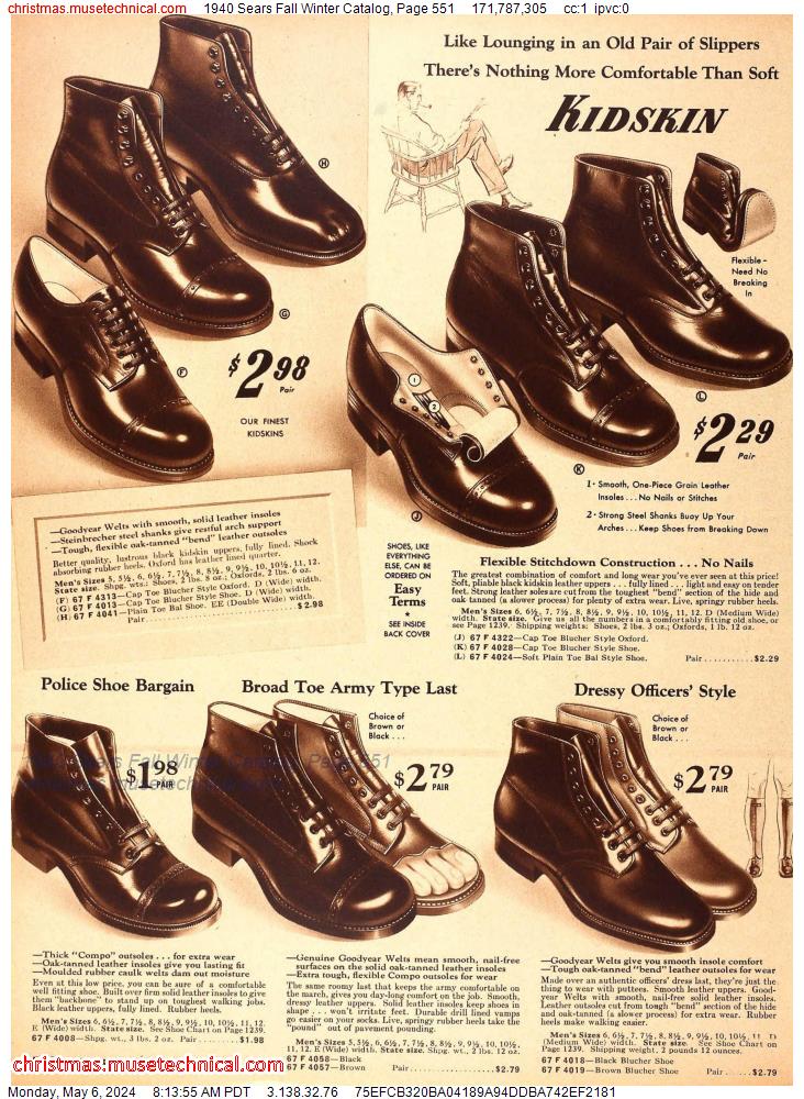 1940 Sears Fall Winter Catalog, Page 551