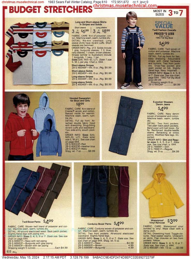 1983 Sears Fall Winter Catalog, Page 610