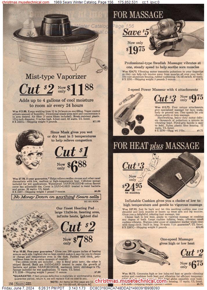 1969 Sears Winter Catalog, Page 156