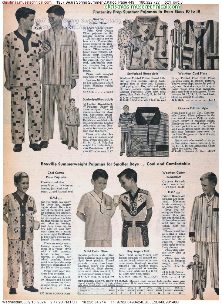 1957 Sears Spring Summer Catalog, Page 449