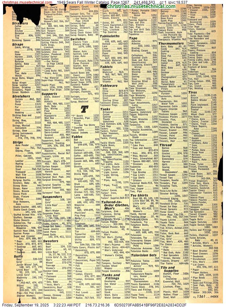 1949 Sears Fall Winter Catalog, Page 1367