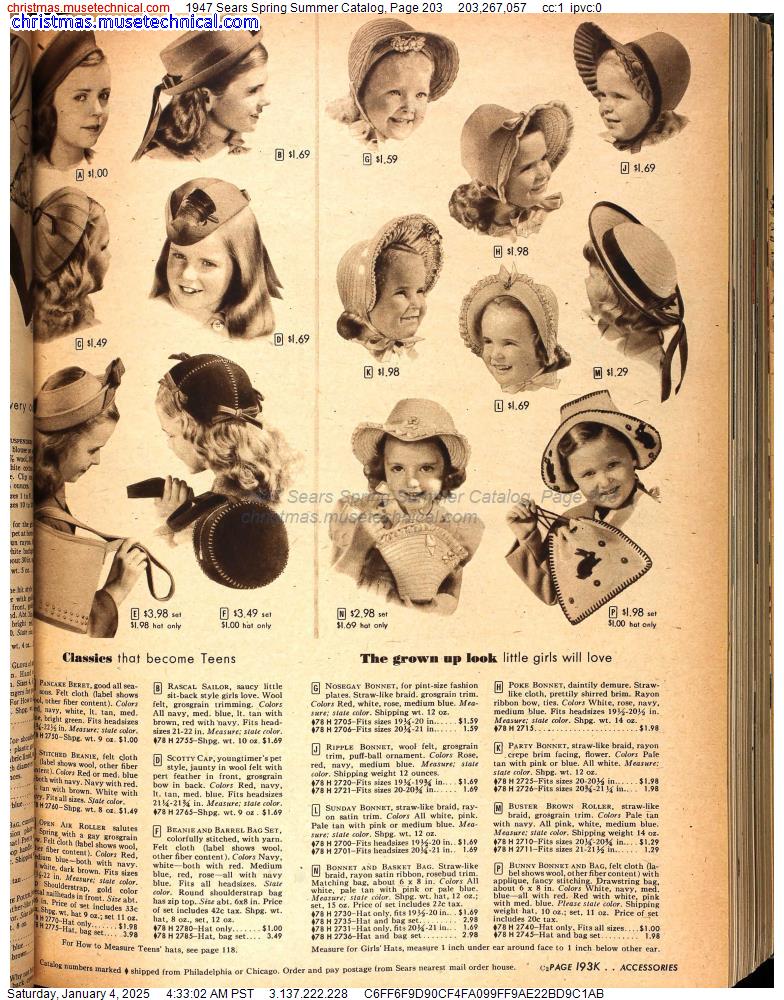 1947 Sears Spring Summer Catalog, Page 203