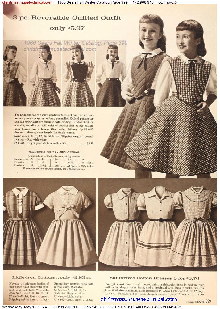 1960 Sears Fall Winter Catalog, Page 399