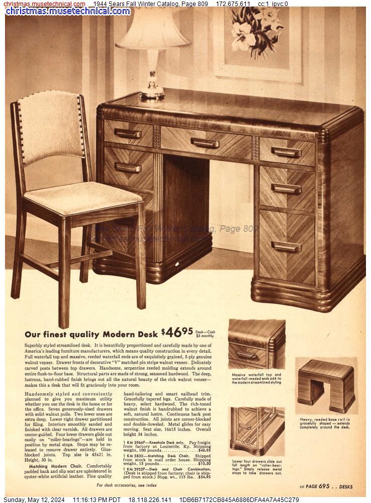 1944 Sears Fall Winter Catalog, Page 809