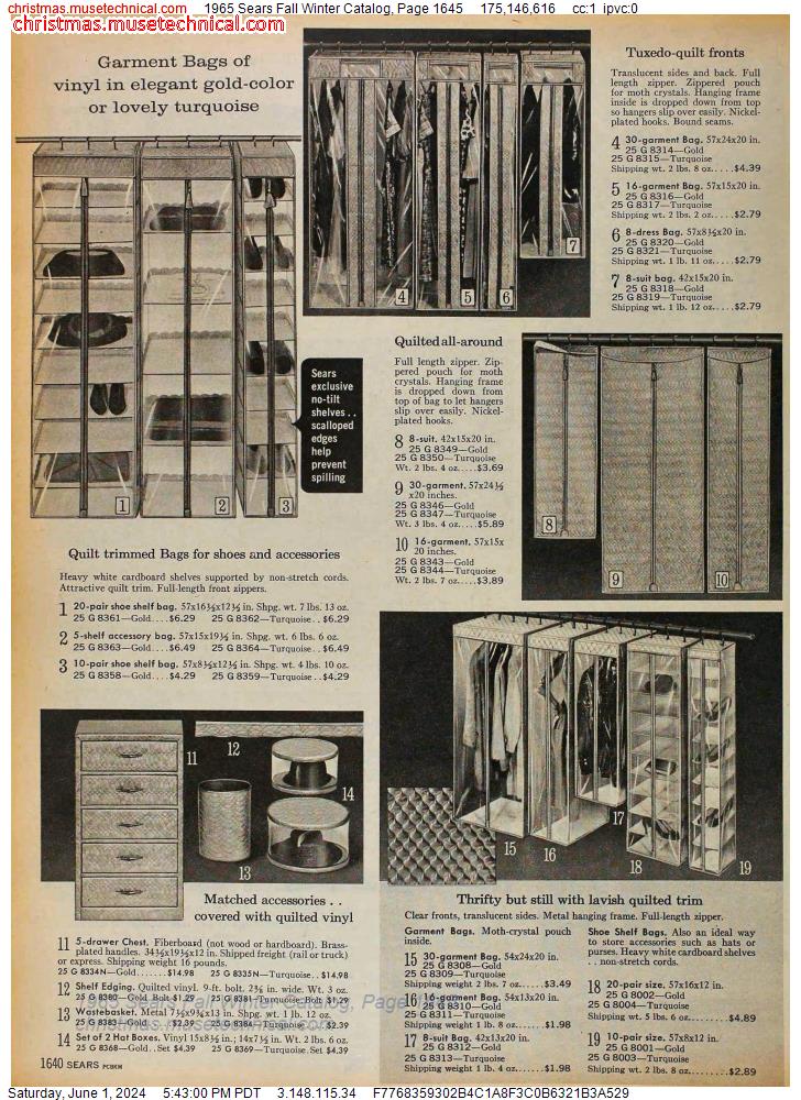 1965 Sears Fall Winter Catalog, Page 1645