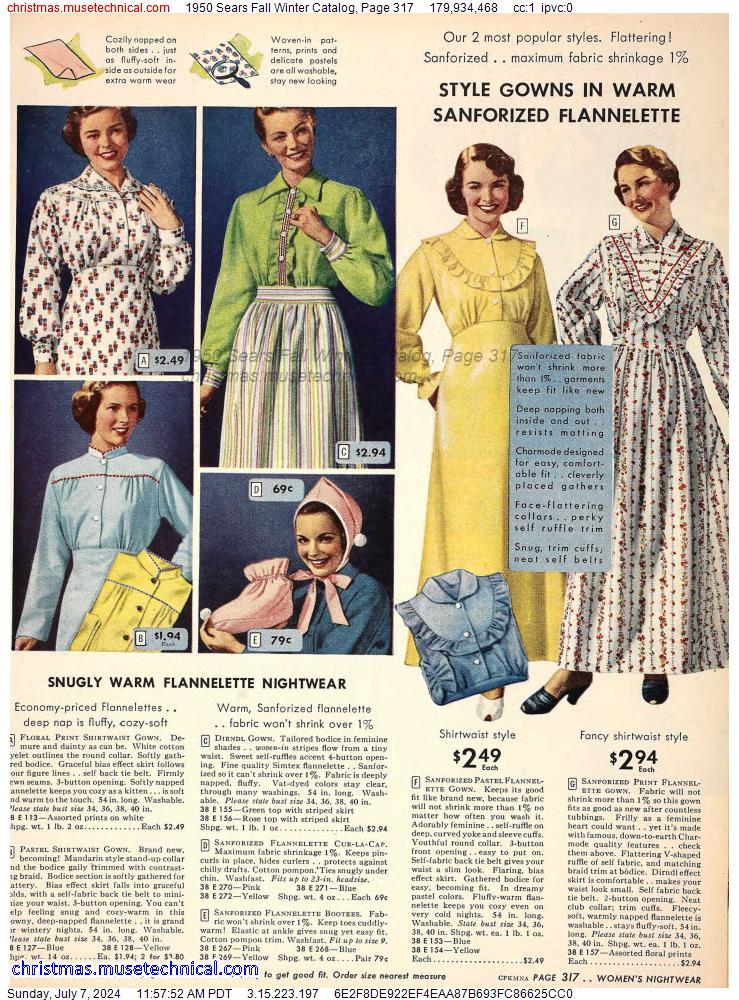 1950 Sears Fall Winter Catalog, Page 317