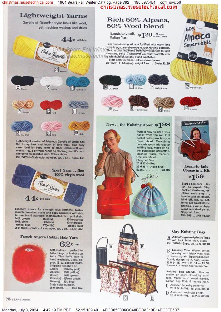 1964 Sears Fall Winter Catalog, Page 392
