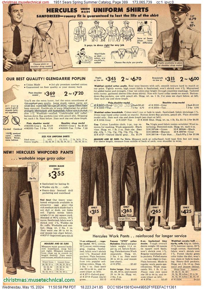 1951 Sears Spring Summer Catalog, Page 389