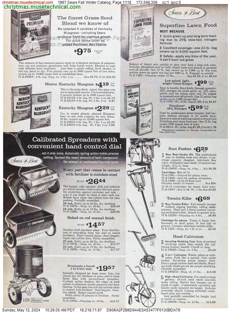 1967 Sears Fall Winter Catalog, Page 1118