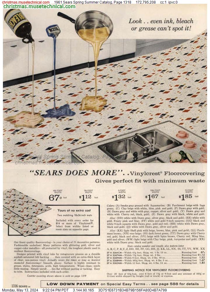 1961 Sears Spring Summer Catalog, Page 1318
