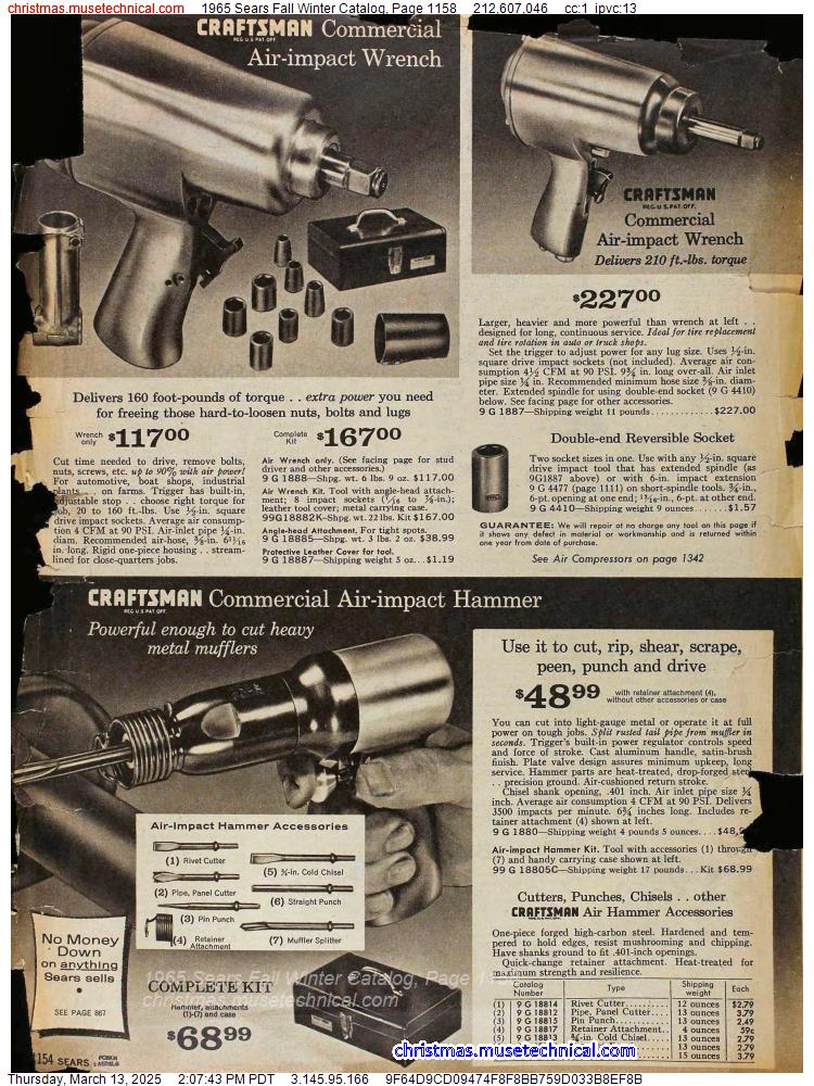 1965 Sears Fall Winter Catalog, Page 1158