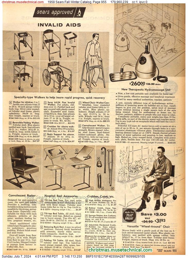 1958 Sears Fall Winter Catalog, Page 955