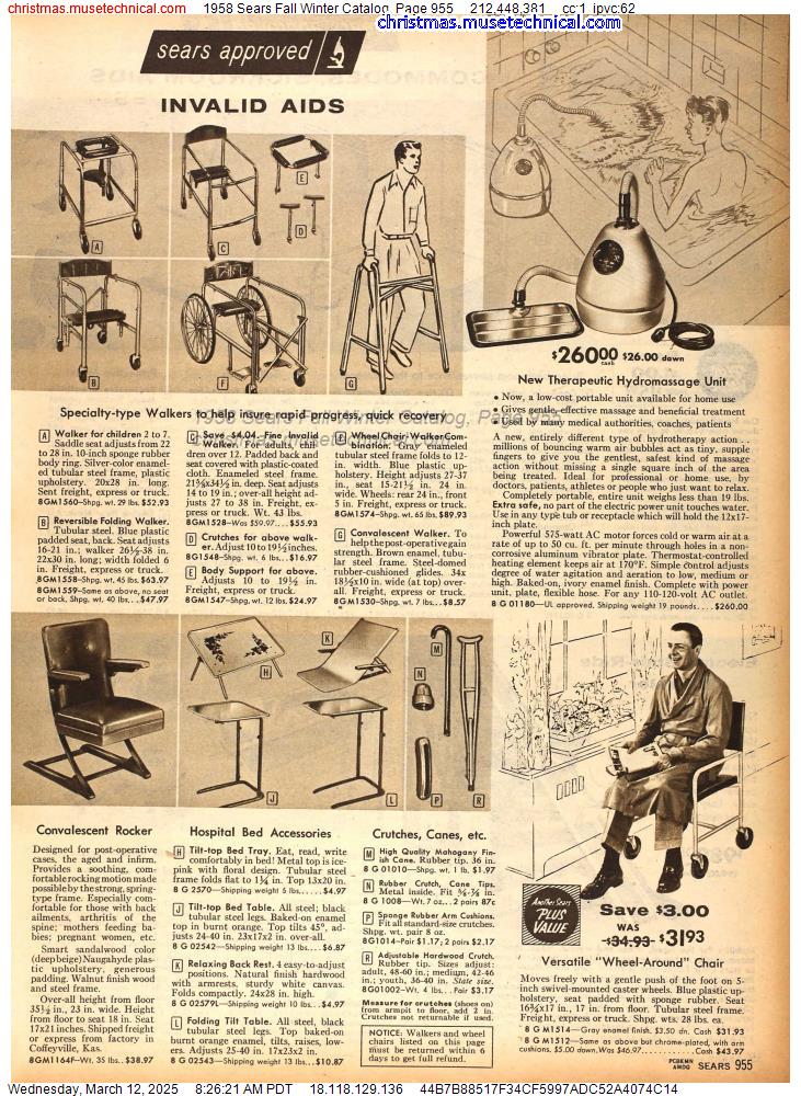 1958 Sears Fall Winter Catalog, Page 955