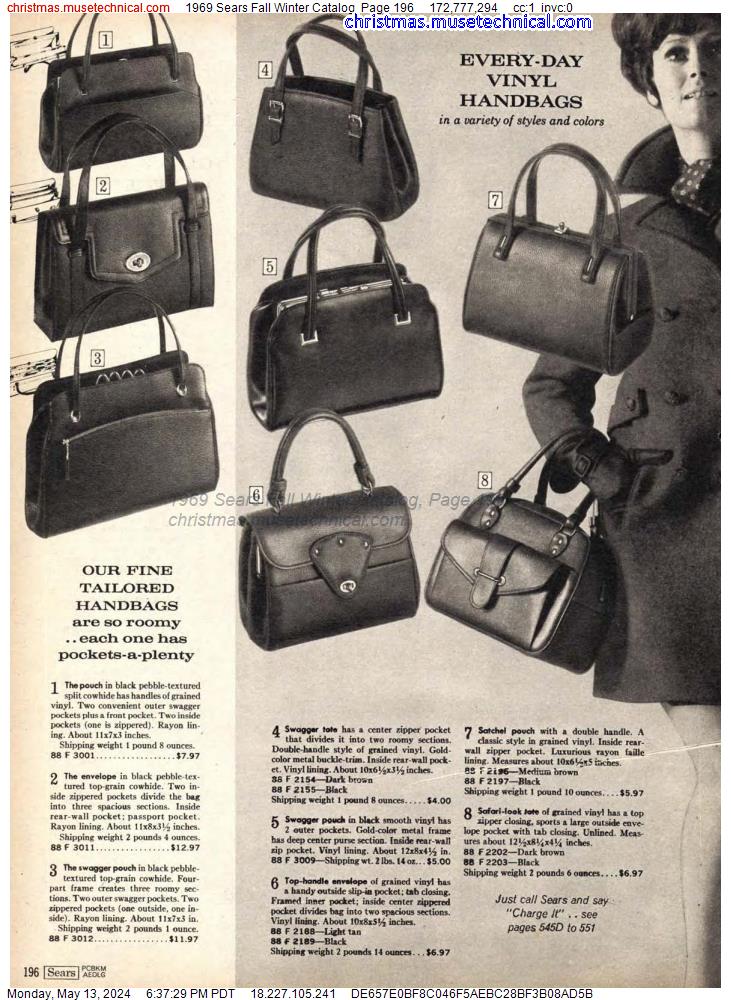 1969 Sears Fall Winter Catalog, Page 196