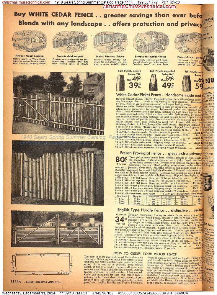 1948 Sears Spring Summer Catalog, Page 1144