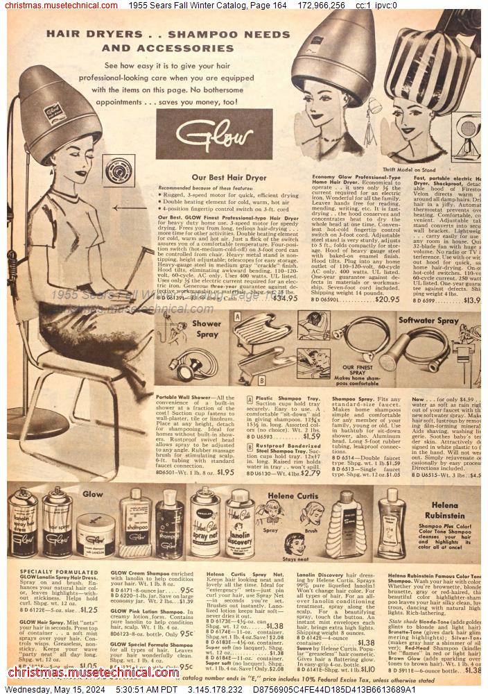 1955 Sears Fall Winter Catalog, Page 164