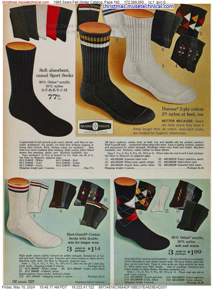 1965 Sears Fall Winter Catalog, Page 192