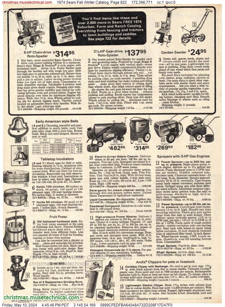 1974 Sears Fall Winter Catalog, Page 822
