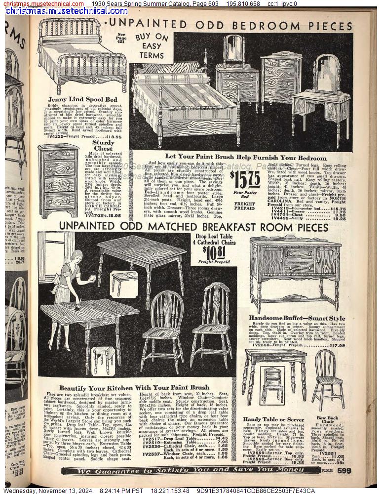 1930 Sears Spring Summer Catalog, Page 603