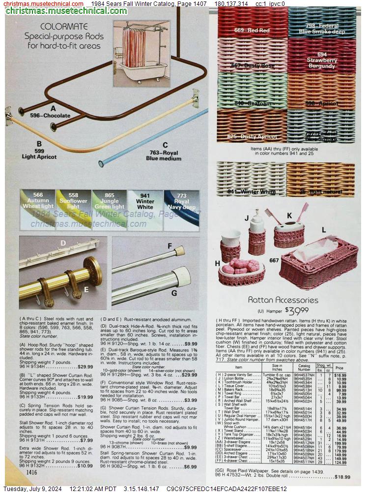 1984 Sears Fall Winter Catalog, Page 1407
