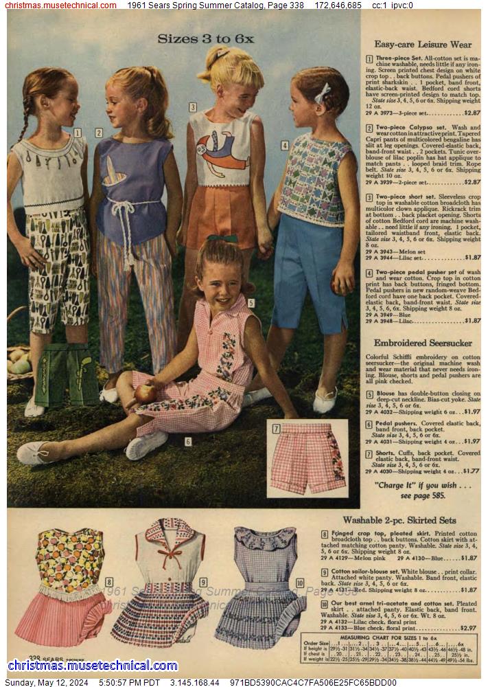 1961 Sears Spring Summer Catalog, Page 338