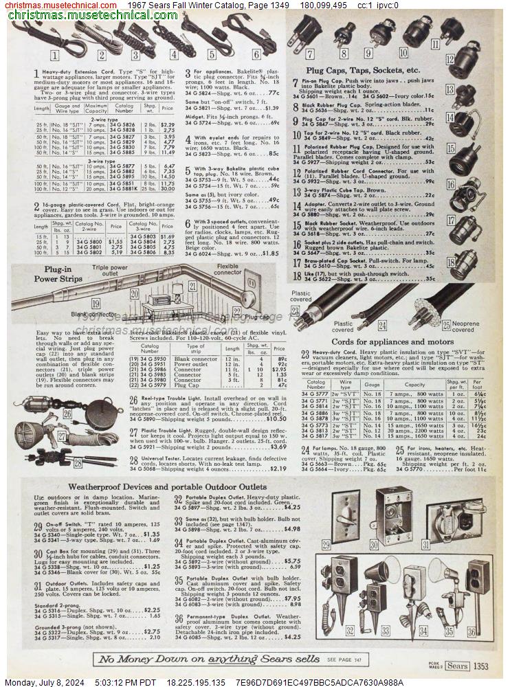 1967 Sears Fall Winter Catalog, Page 1349