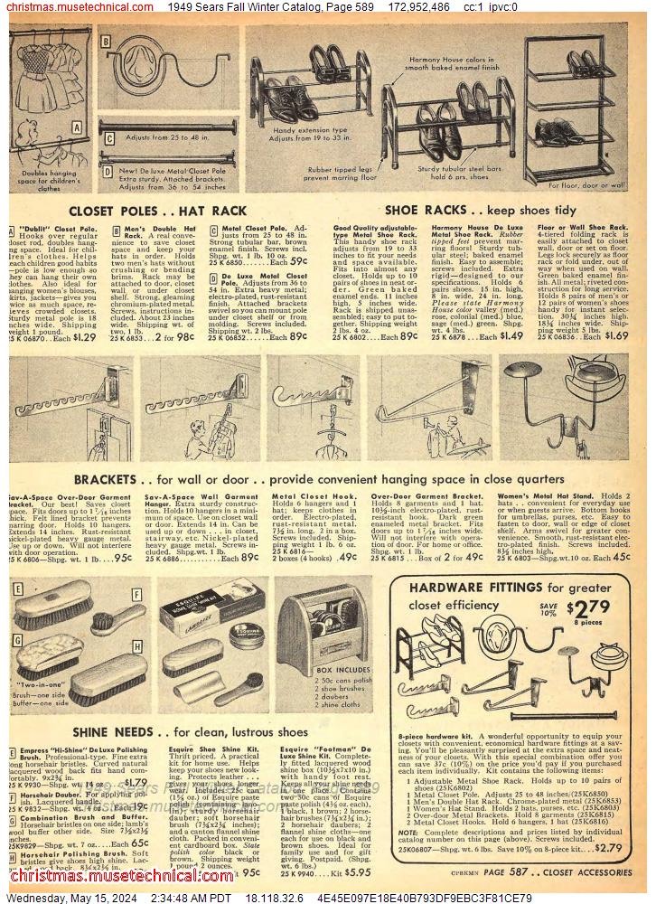 1949 Sears Fall Winter Catalog, Page 589