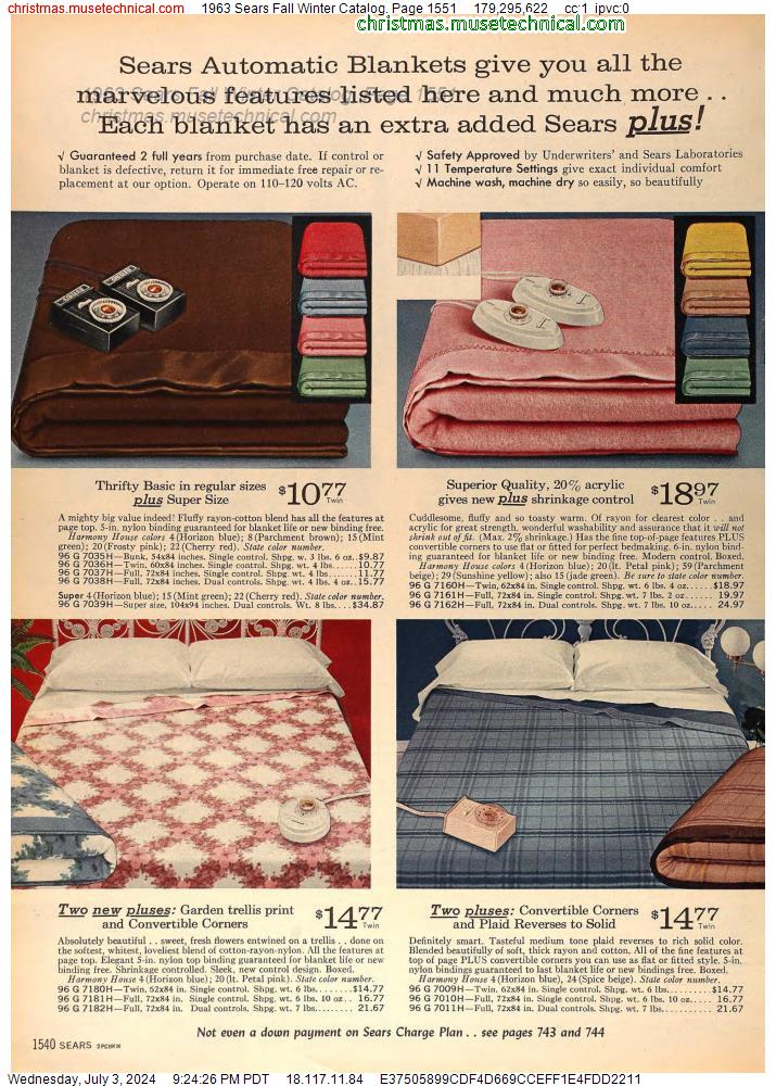 1963 Sears Fall Winter Catalog, Page 1551
