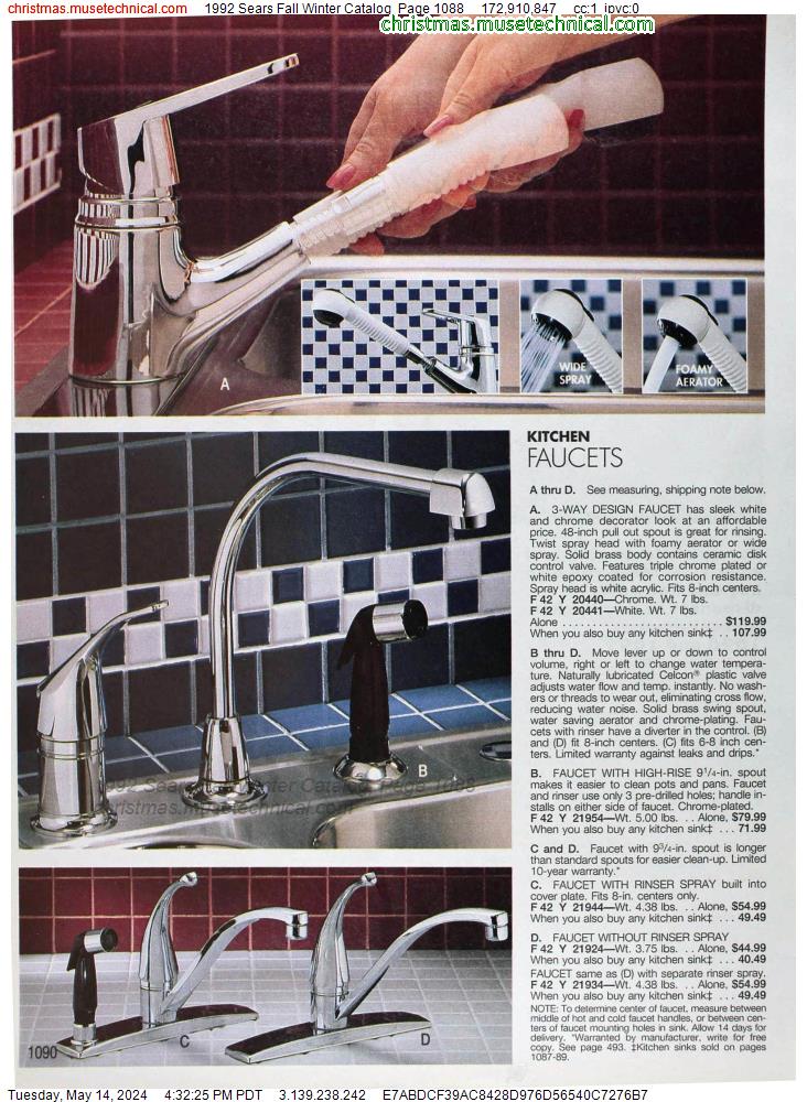 1992 Sears Fall Winter Catalog, Page 1088
