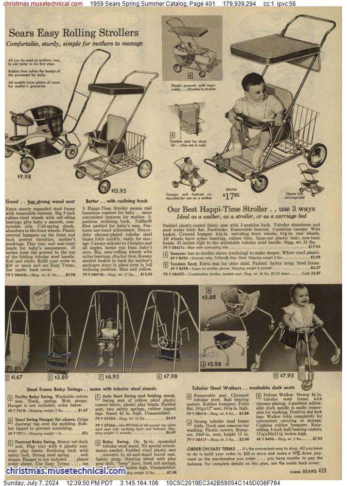 1959 Sears Spring Summer Catalog, Page 401
