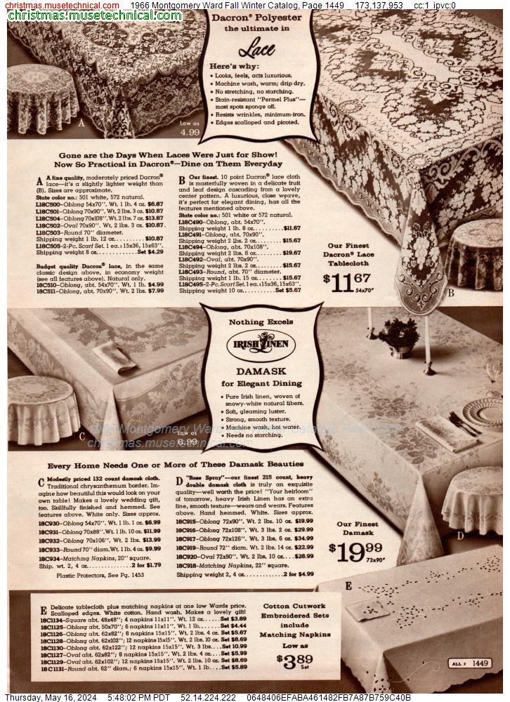 1966 Montgomery Ward Fall Winter Catalog, Page 1449