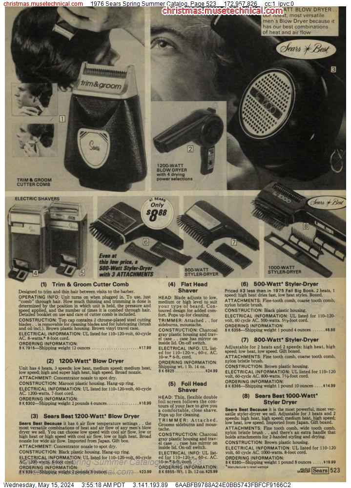1976 Sears Spring Summer Catalog, Page 523