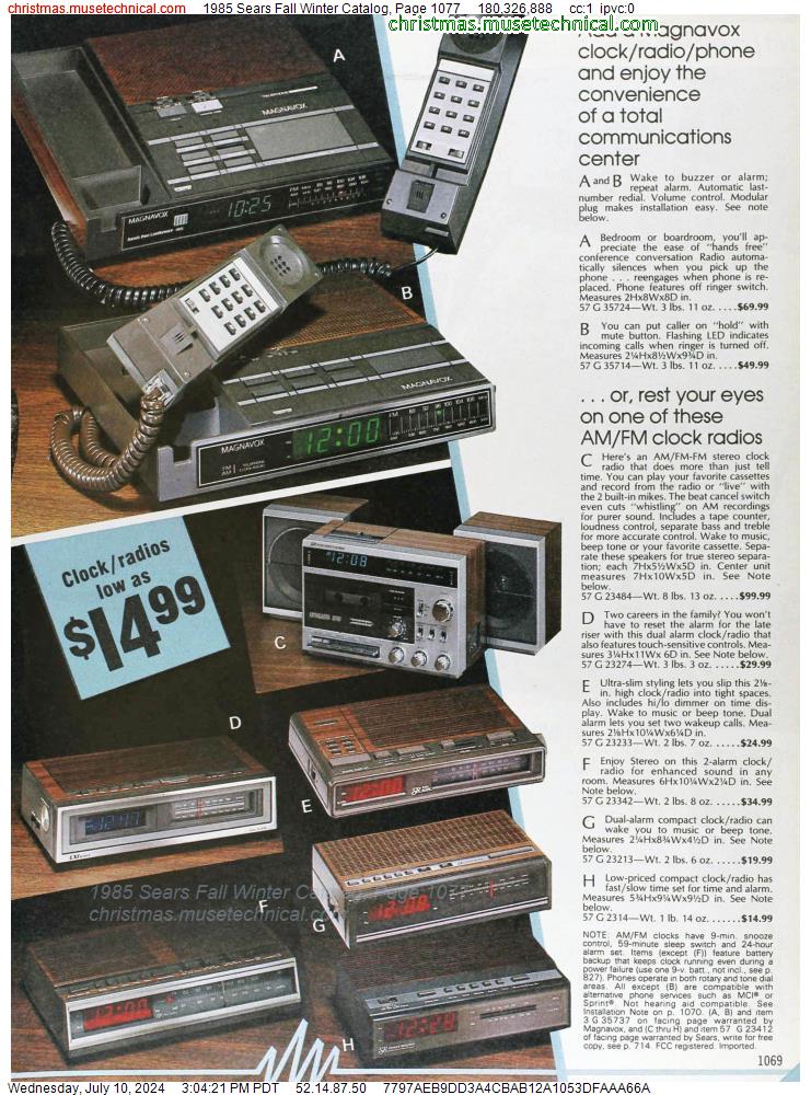 1985 Sears Fall Winter Catalog, Page 1077