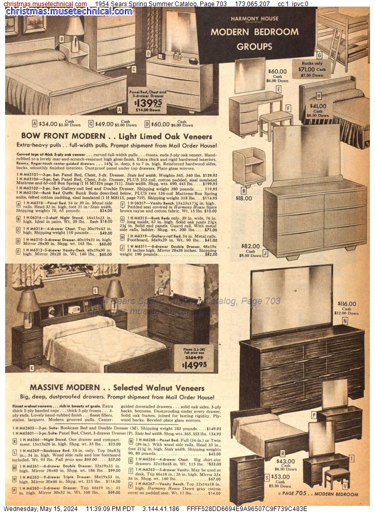 1954 Sears Spring Summer Catalog, Page 703