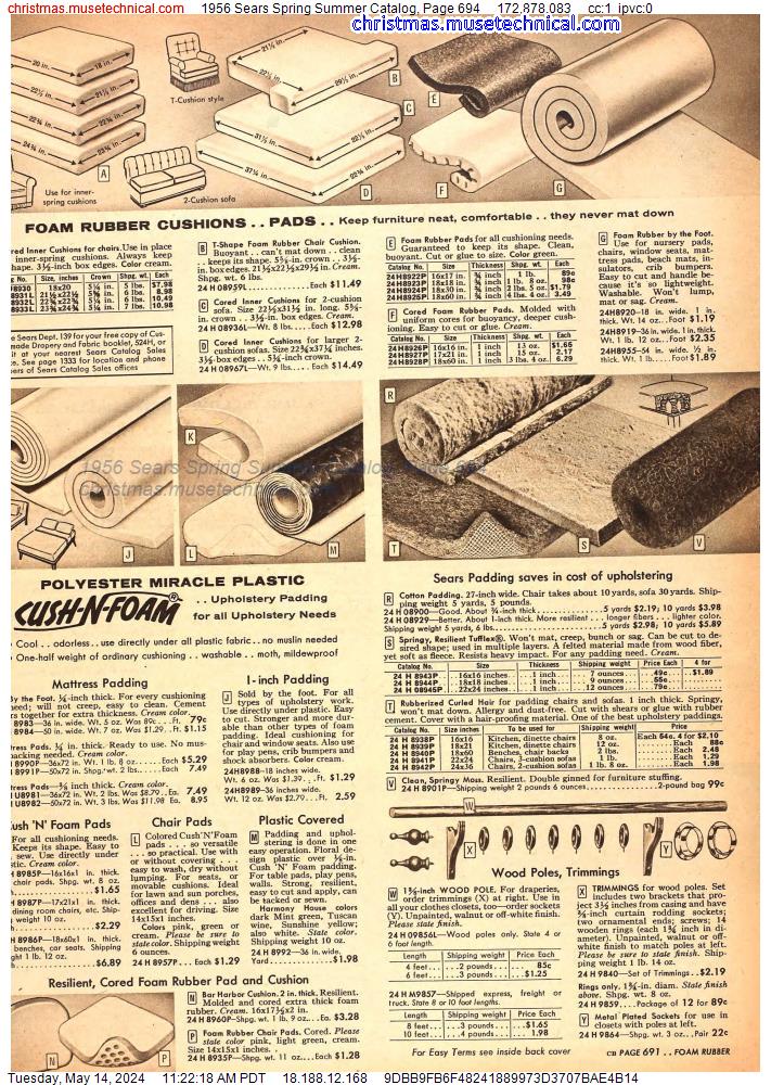 1956 Sears Spring Summer Catalog, Page 694
