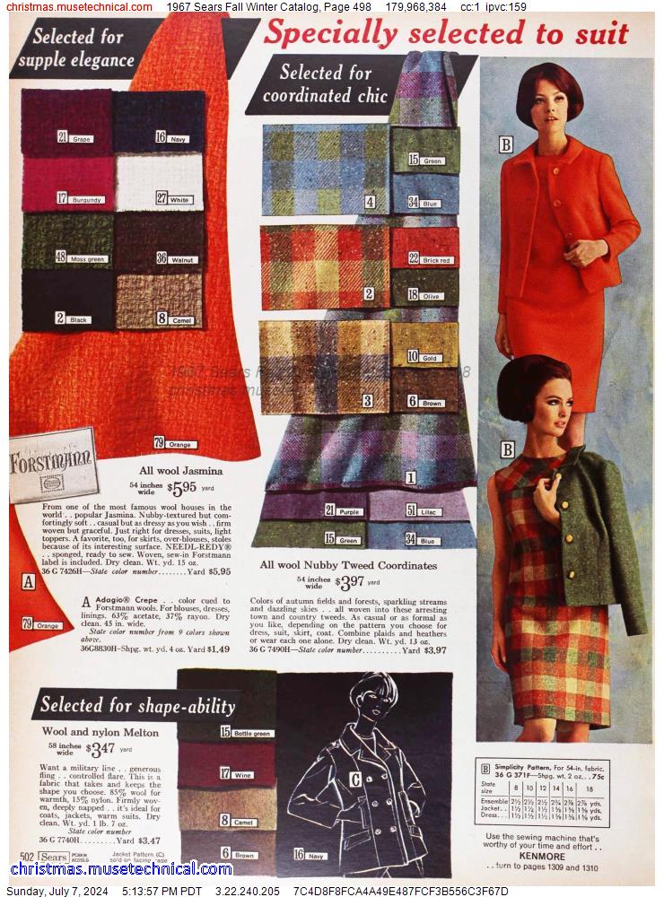 1967 Sears Fall Winter Catalog, Page 498