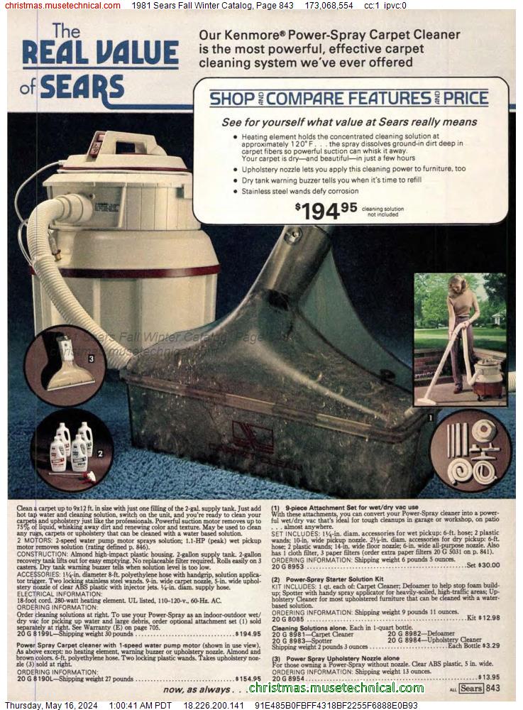 1981 Sears Fall Winter Catalog, Page 843