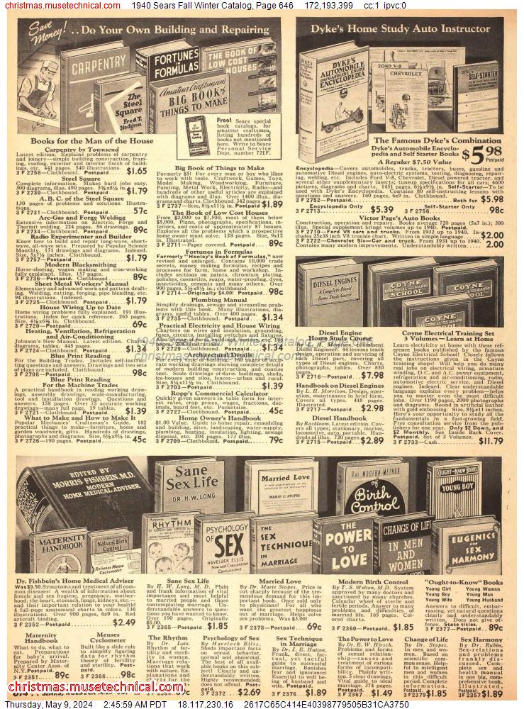 1940 Sears Fall Winter Catalog, Page 646