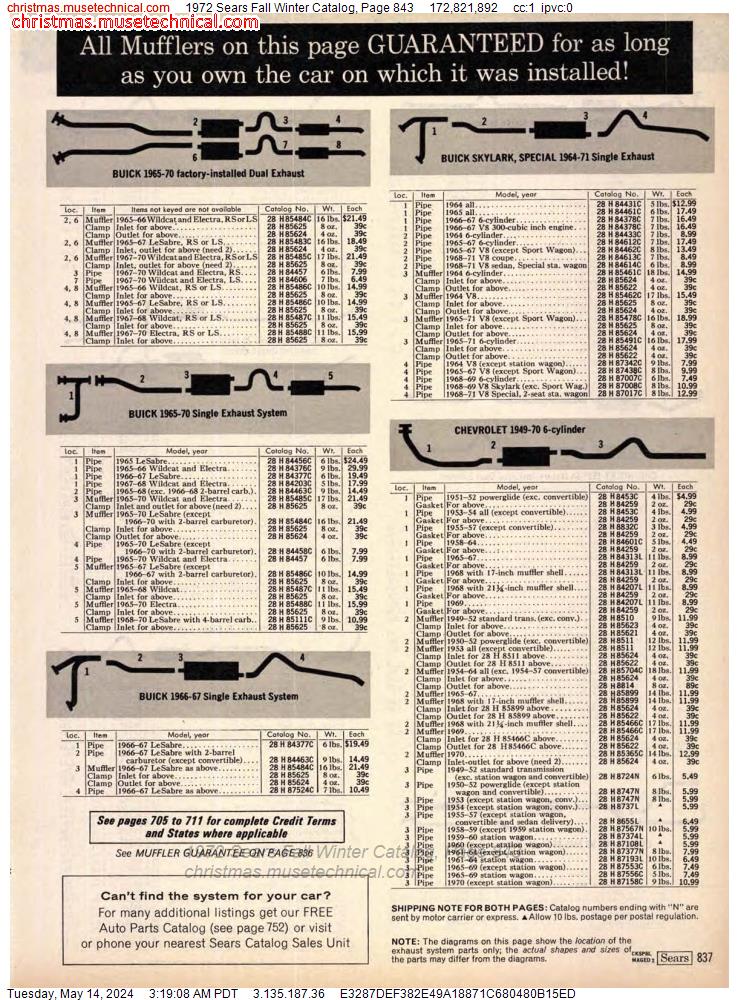 1972 Sears Fall Winter Catalog, Page 843