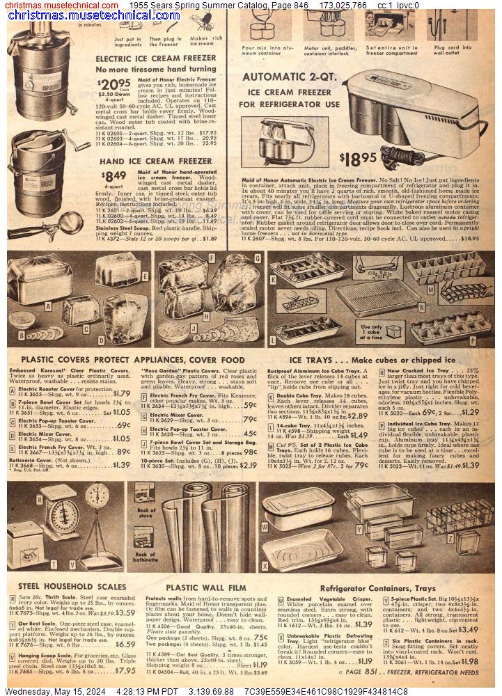 1955 Sears Spring Summer Catalog, Page 846
