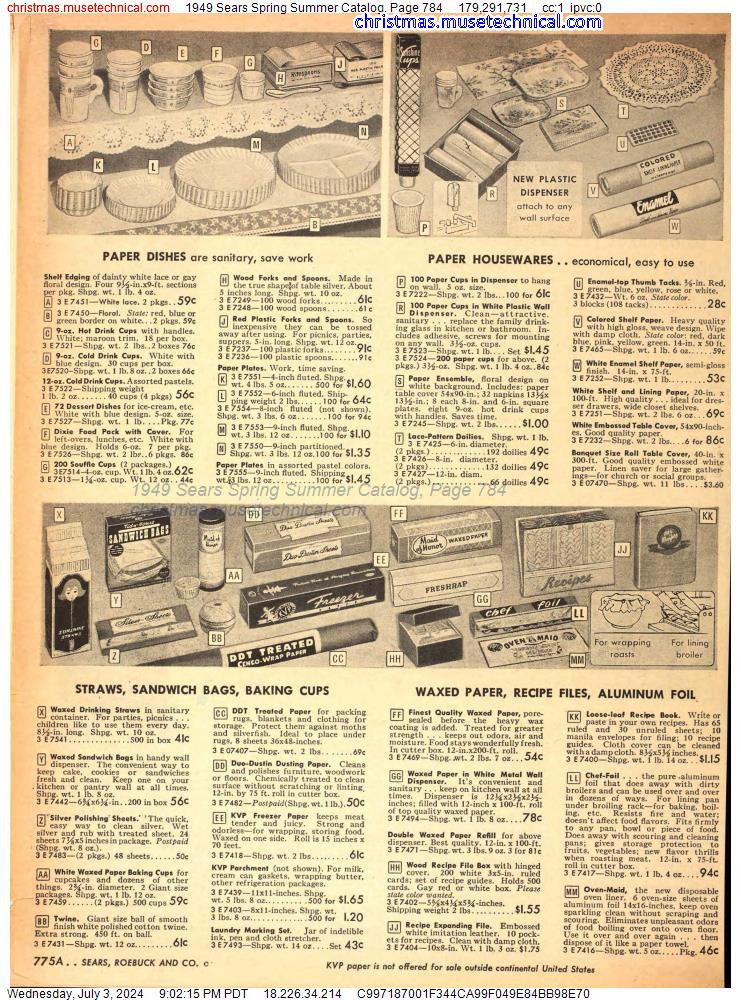 1949 Sears Spring Summer Catalog, Page 784